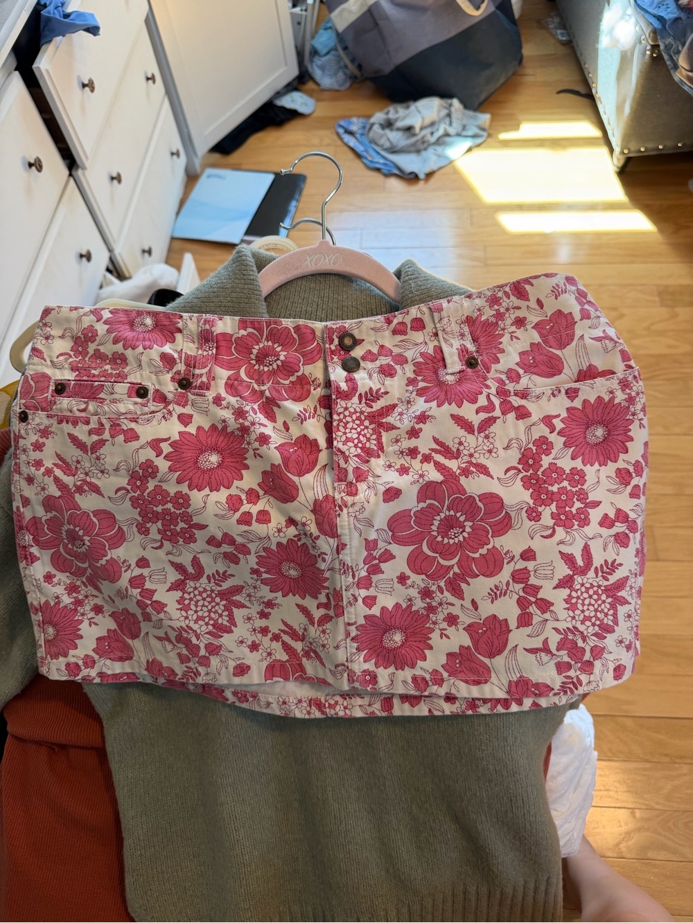Vintage Abercrombie & Fitch Pink Floral Mini Skirt